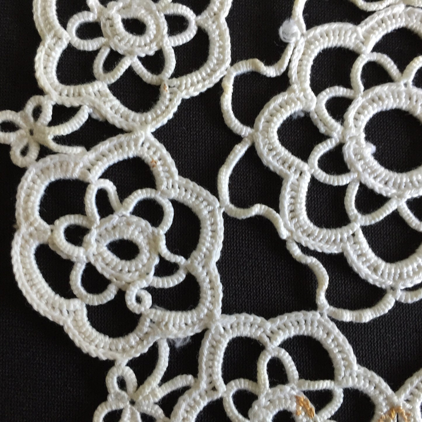 Small Handmade Never Used Vintage Tatted Off-White Cotton Lace Doily