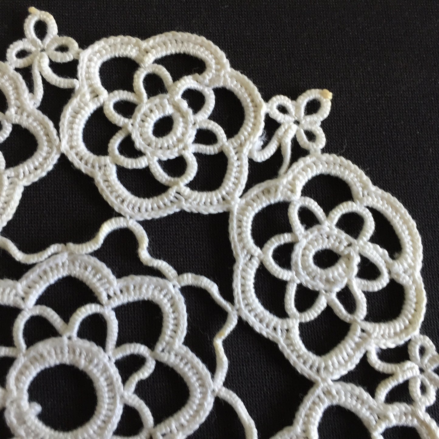 Small Handmade Never Used Vintage Tatted Off-White Cotton Lace Doily