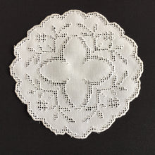 Load image into Gallery viewer, Small Edwardian Antique French Needle Lace Handmade Round 6.5" White Doily
