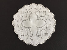 Load image into Gallery viewer, Small Edwardian Antique French Needle Lace Handmade Round 6.5" White Doily