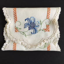 Load image into Gallery viewer, Australian Vintage Hand Embroidered Table Runner | Blue Floral Design