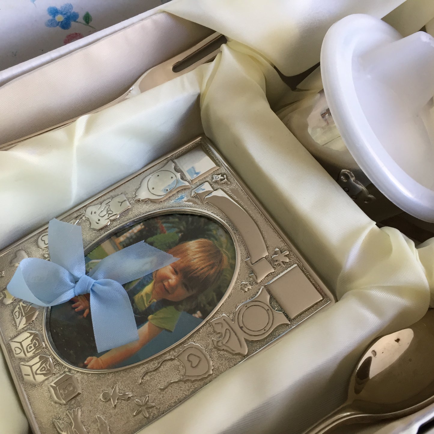 Silver Plated Baby Keepsake Gift Set Unused 1970-90s Vintage in Original Box