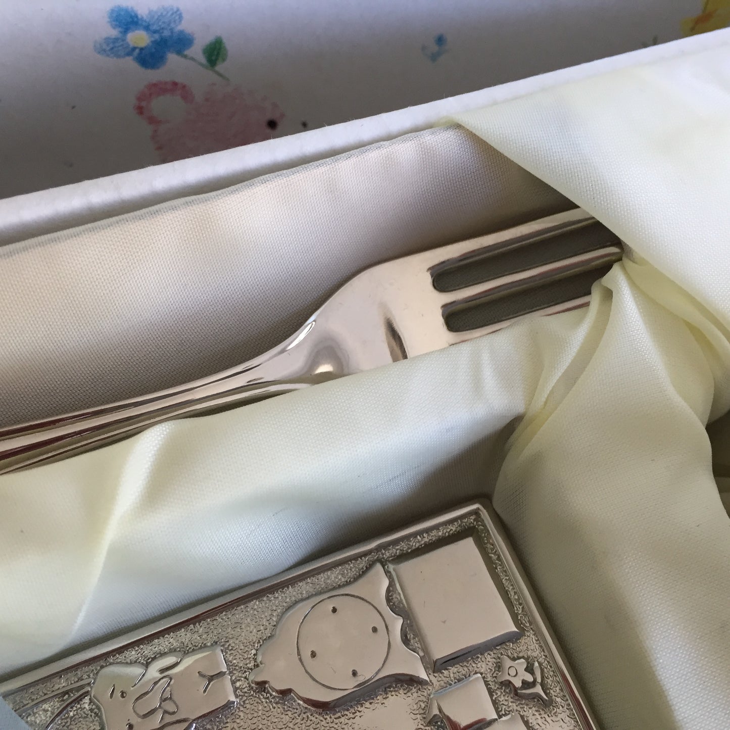 Silver Plated Baby Keepsake Gift Set Unused 1970-90s Vintage in Original Box