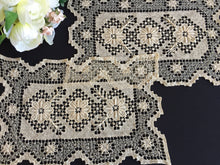 Load image into Gallery viewer, Pair of Edwardian Vintage MONDANO Filet Lace Beige Cotton Placemat Doilies