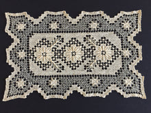 Load image into Gallery viewer, Pair of Edwardian Vintage MONDANO Filet Lace Beige Cotton Placemat Doilies