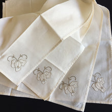 Load image into Gallery viewer, A Vintage Set of 4 Hand Embroidered Floral Beige Reusable Napkins