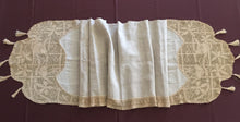 Load image into Gallery viewer, Collectible Vintage Linen Buffet Scarf with Mary Card Designed &quot;BIRD and NEST&quot; Filet Crochet Lace (1925, and Crochet Book No. 7 1928)