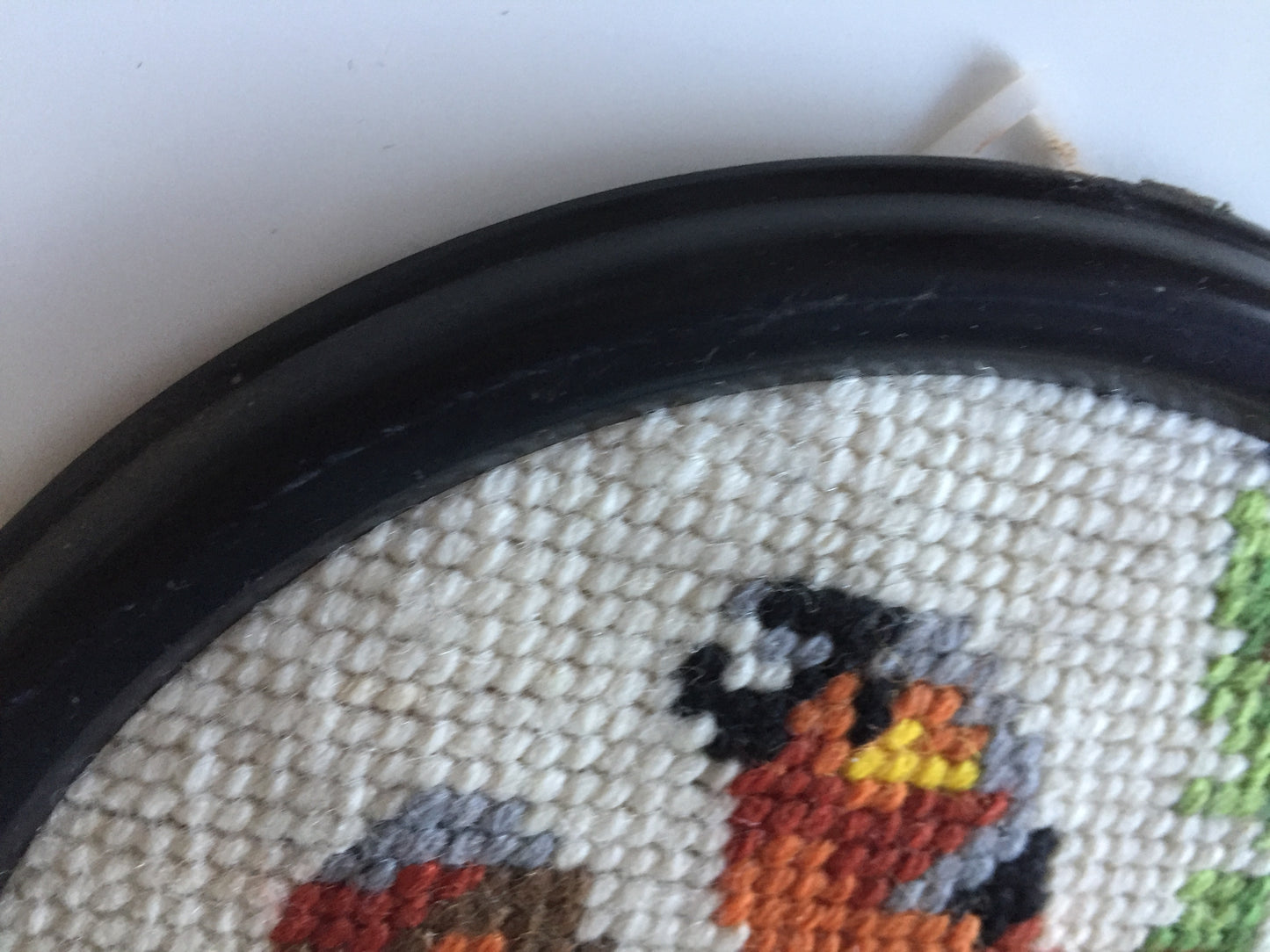 Framed Vintage Tapestry Picture | Needlepoint | Gobelin | Goldfinch Birds