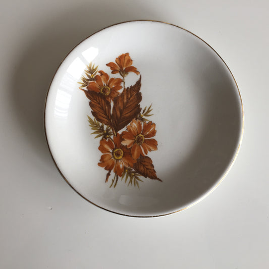 Wood & Sons Vintage Trinket / Ring Dish: Wayside / Autumn / Red Rose Pattern