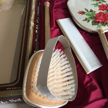 Load image into Gallery viewer, Rondis Red Roses 3 Pce Vanity Set: Mirror, Comb &amp; Brush Unused Vintage