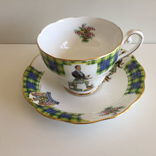 Load image into Gallery viewer, Royal Standard 'Bonnie Scotland' Clan Campbell 1950s Vintage Teacup &amp; Saucer