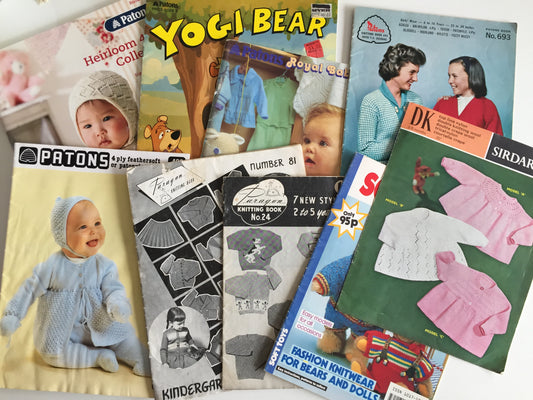 Vintage Knitting and Crochet Pattern Magazines: Patons, Paragon, Sirdar: Babies, Kids and Tweens knitwear, soft toys