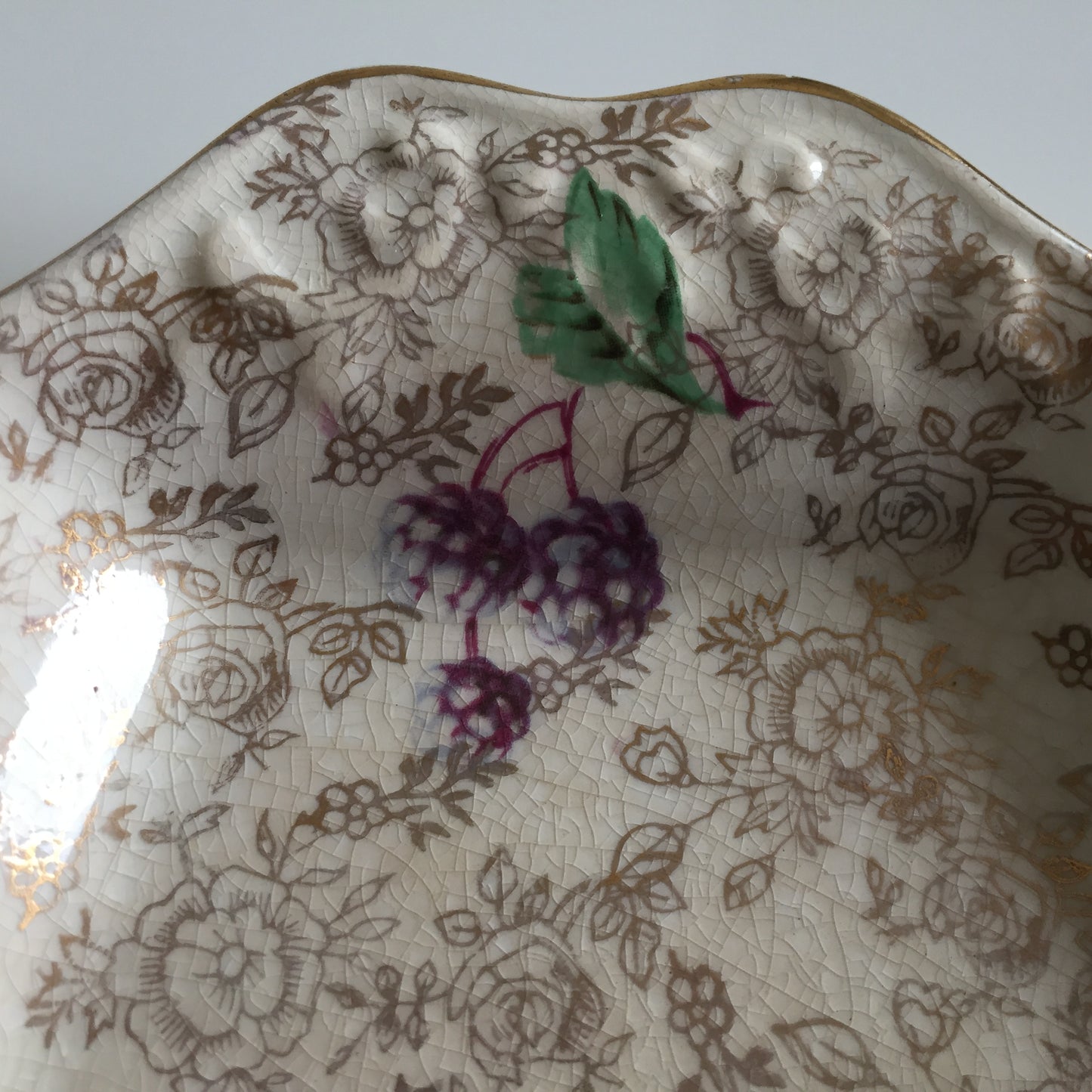 Vintage James Kent Old Foley Sandwich Tray Fruit Design