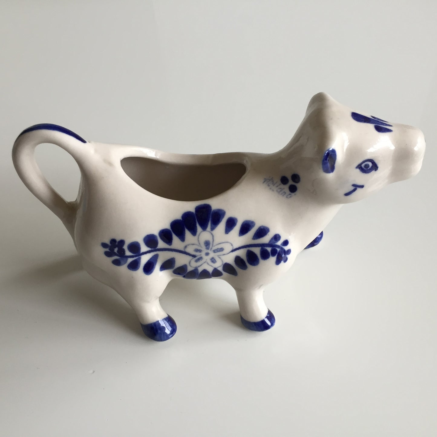 Dutch Vintage Delft Blue Happy Cow Creamer | Milk Jug