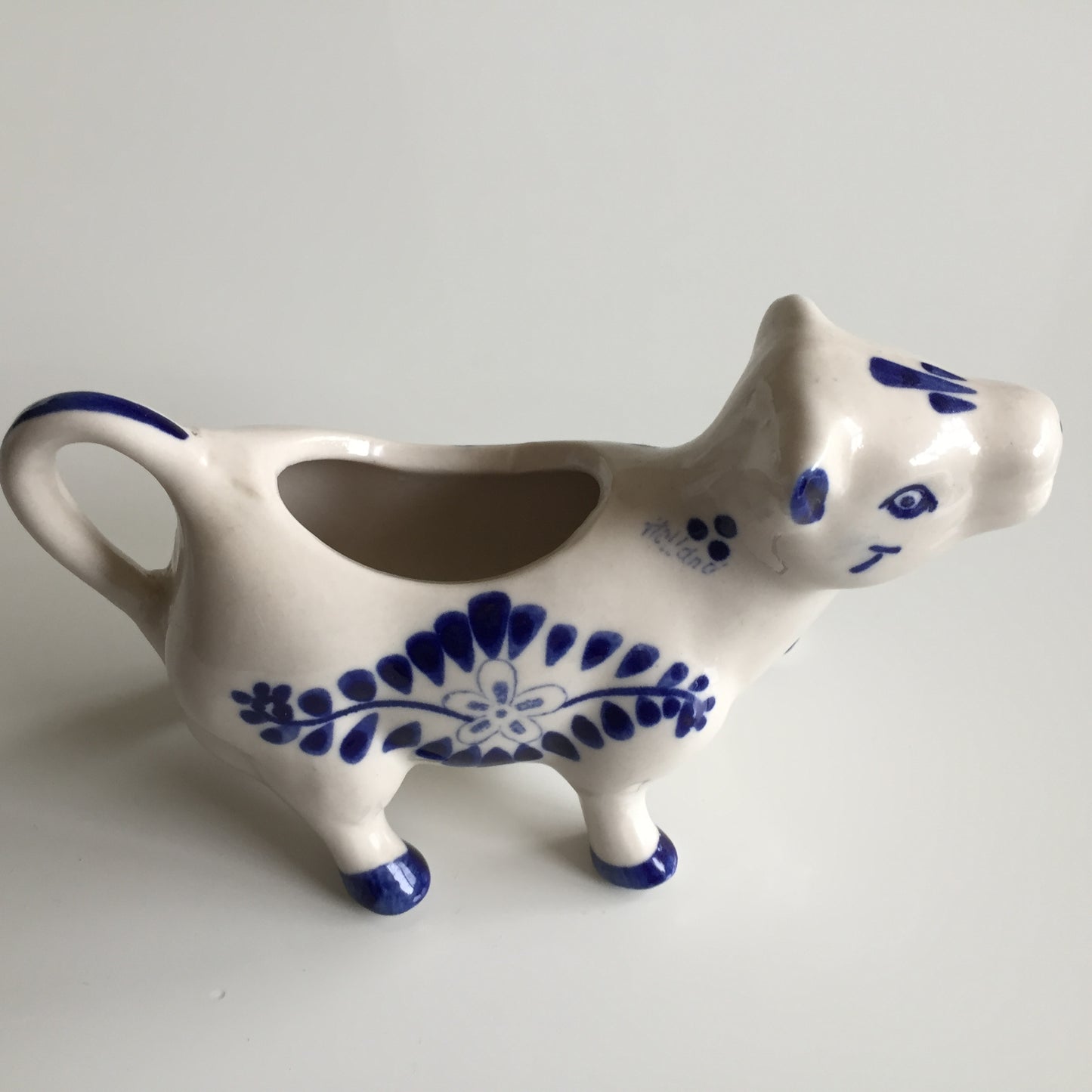 Dutch Vintage Delft Blue Happy Cow Creamer | Milk Jug