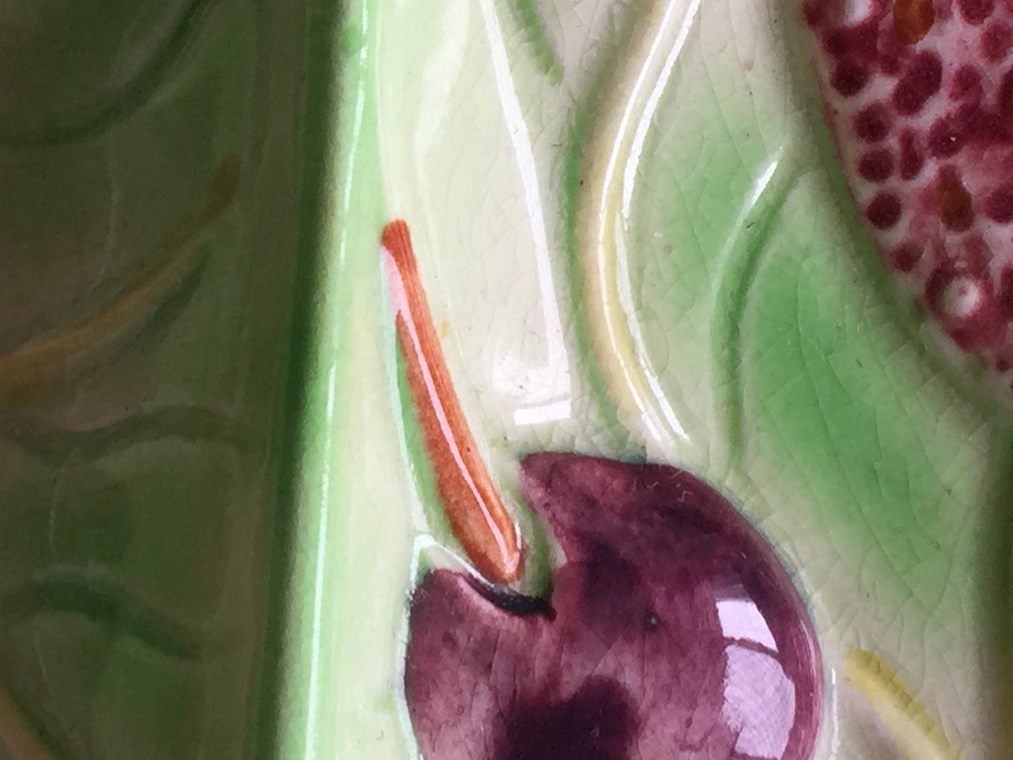 Art Deco Vintage Embossed Ceramic Leaf Shaped Serving Dish  Made in England