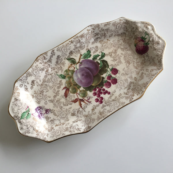 Vintage James Kent Old Foley Sandwich Tray Fruit Design