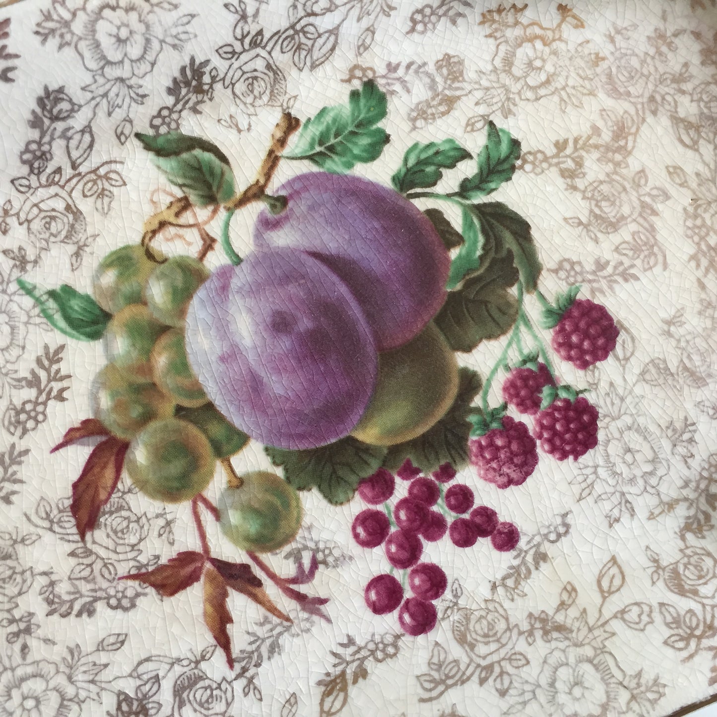 Vintage James Kent Old Foley Sandwich Tray Fruit Design