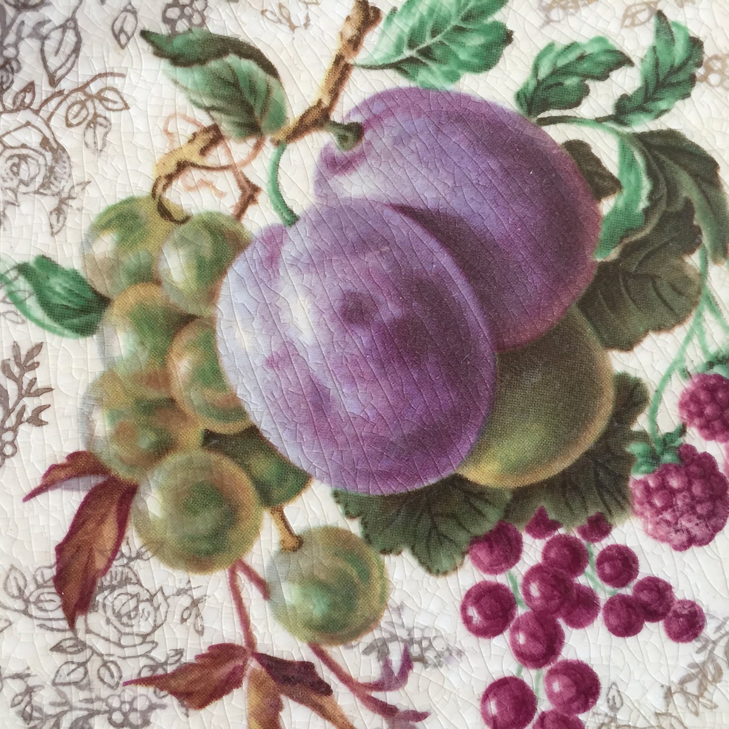 Vintage James Kent Old Foley Sandwich Tray Fruit Design