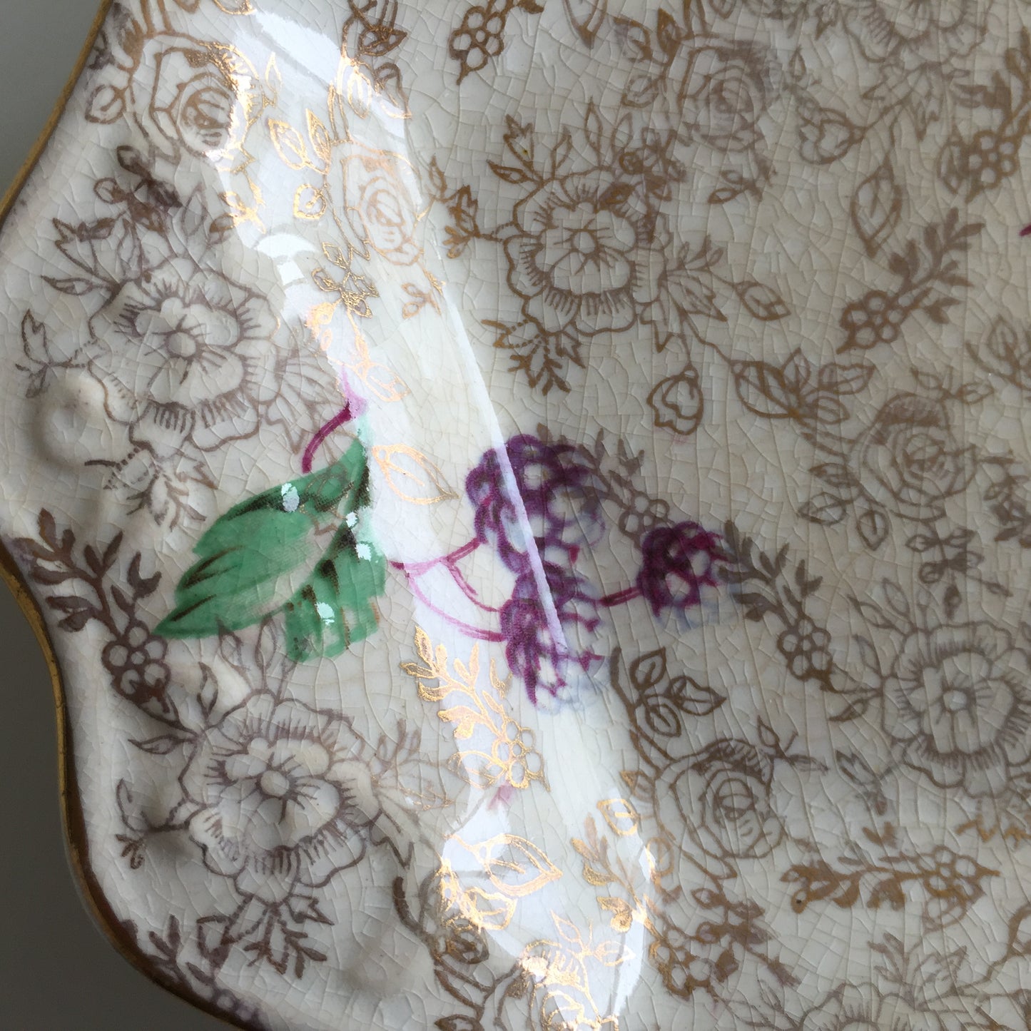 Vintage James Kent Old Foley Sandwich Tray Fruit Design