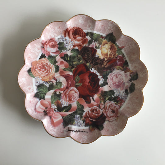 Collectible Vintage Franklin Mint Decorative Plate "Victorian Rose Bouquet"
