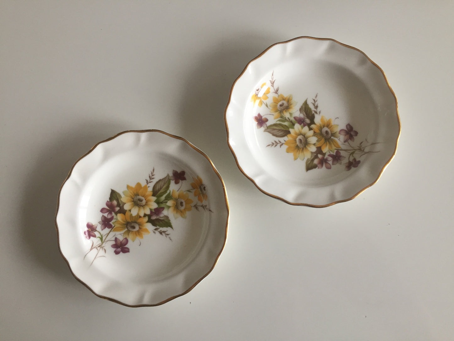 Pair of Duchess Floral Fine Bone China Ring Dishes: Pattern 406