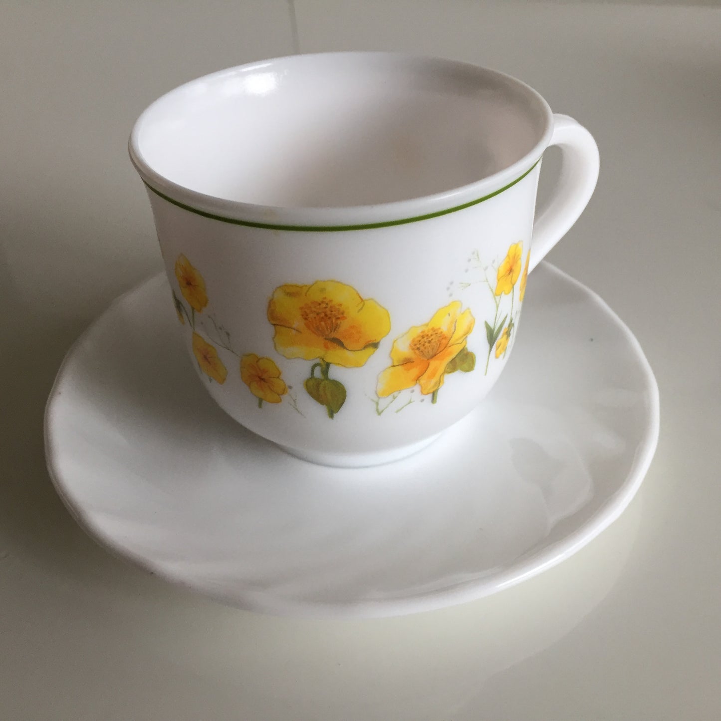 Vintage Arcopal France Floral Teacup and Saucer Set