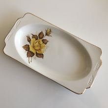 Load image into Gallery viewer, Wood &amp; Sons Vintage Sandwich / Cake / Trinket Tray Yellow Rose Pattern