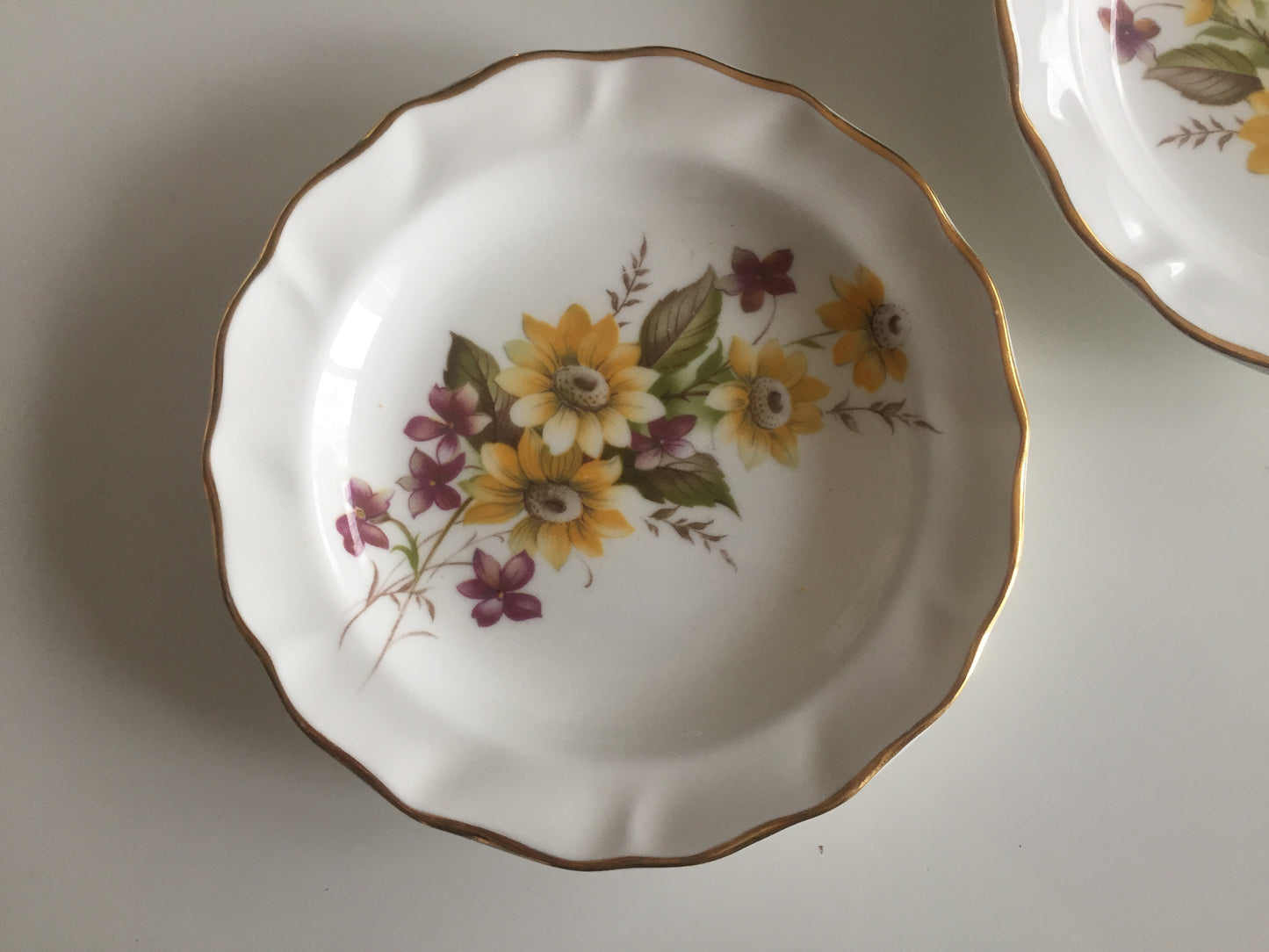 Pair of Duchess Floral Fine Bone China Ring Dishes: Pattern 406