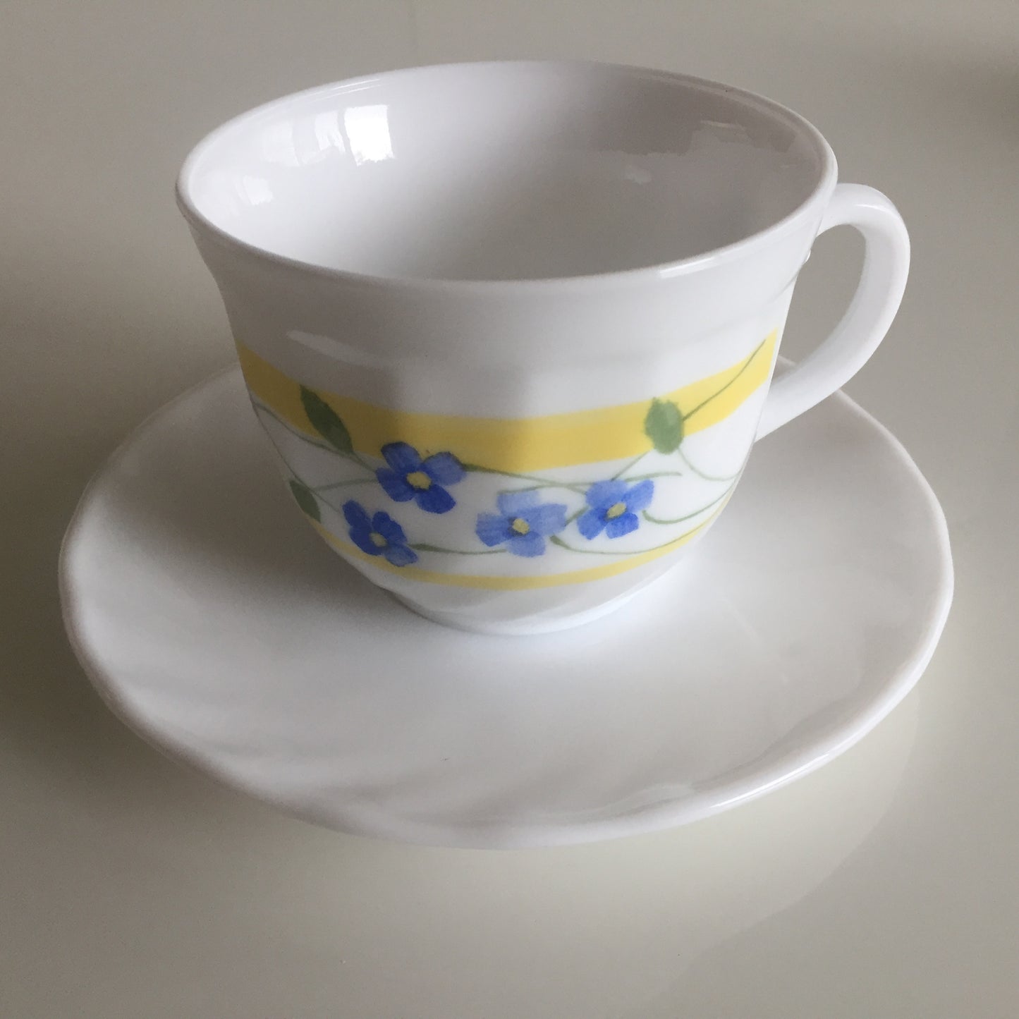 Vintage Arcopal France Floral Teacup and Saucer Set