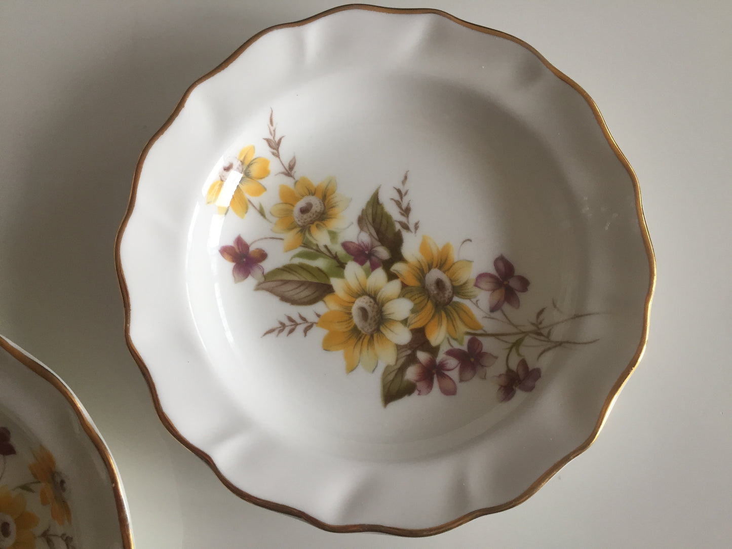 Pair of Duchess Floral Fine Bone China Ring Dishes: Pattern 406