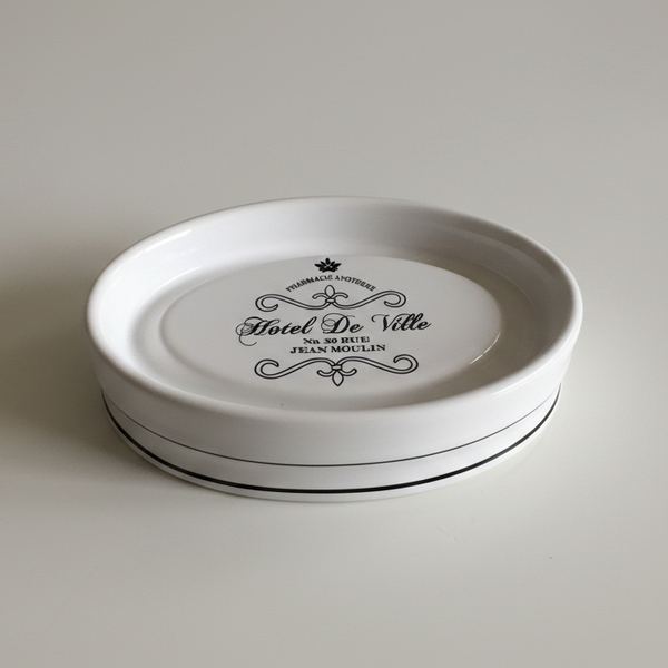 French Pharmacy Design Vintage White Porcelain Soap Dish