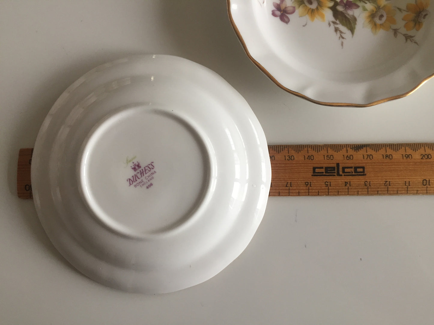 Pair of Duchess Floral Fine Bone China Ring Dishes: Pattern 406