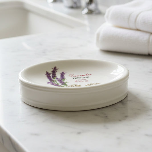 Victor Vaissier Paris French Vintage Lavender Perfume Porcelain Soap Dish