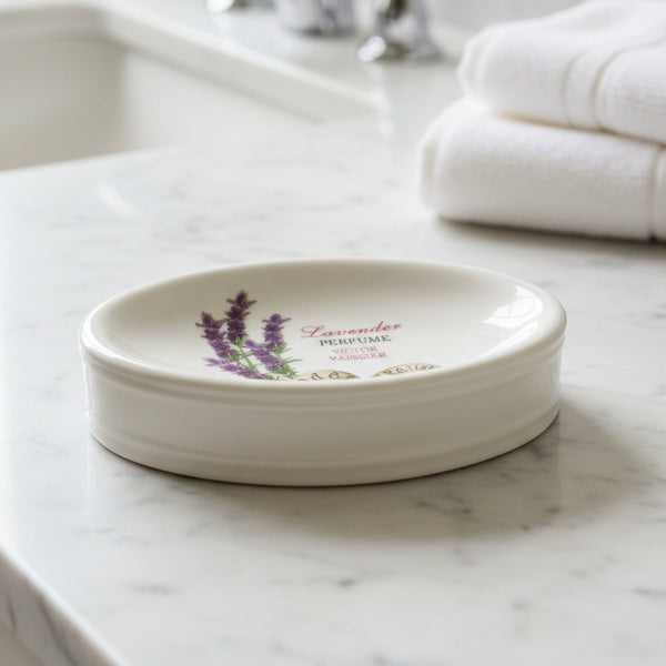 Victor Vaissier Paris French Vintage Lavender Perfume Porcelain Soap Dish