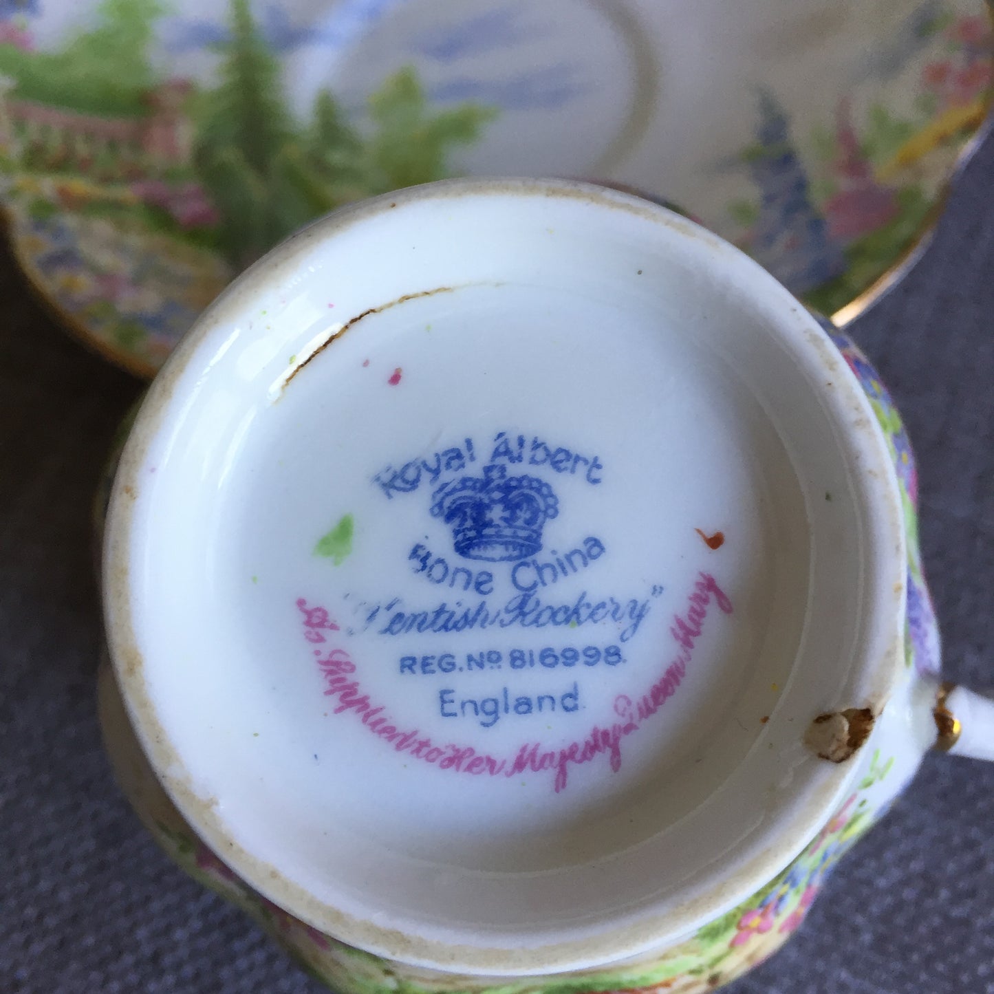Royal Albert Kentish Rockery Garden Pattern Demitasse Trio Fine Bone China