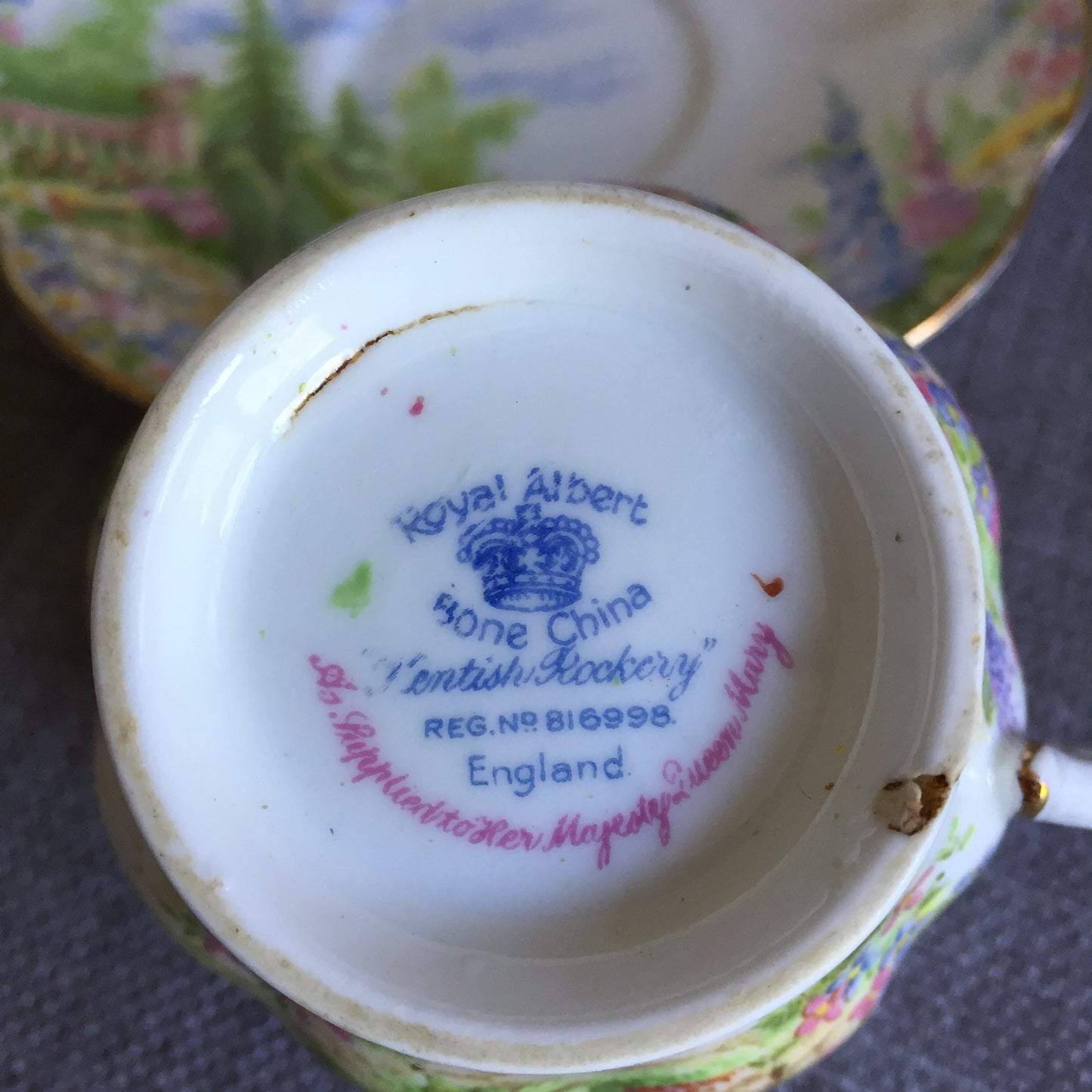 Royal Albert Kentish Rockery Garden Pattern Demitasse Trio Fine Bone China