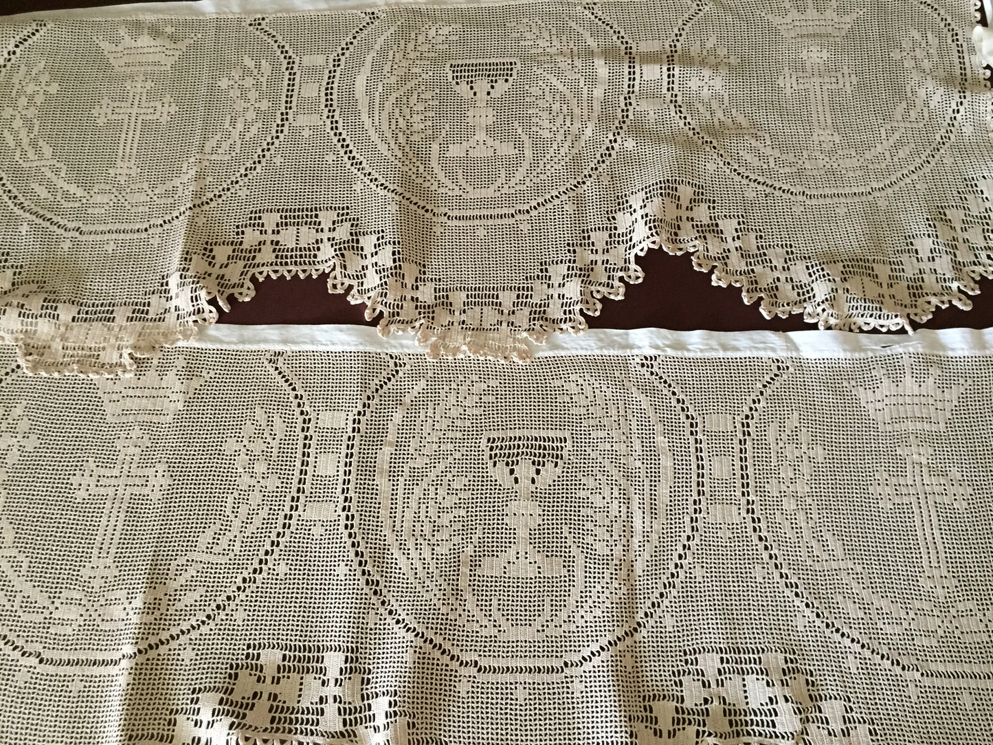 Mary Card Designed " DEEP CHURCH (Ecclesiastical) LACE" Altar Cloth (1926) Very Rare Vintage Collectors Item