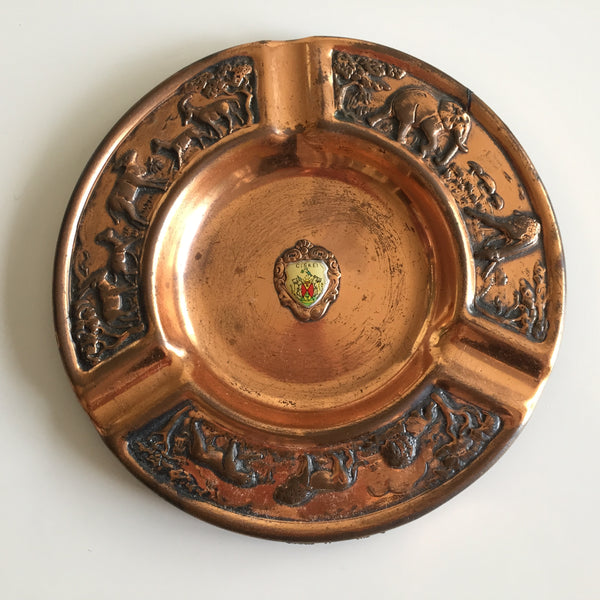 Vintage Capetown Ciskei South Africa Solid Copper Souvenir Ash Tray