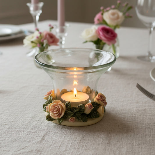 Canterbury Rose by Madiggan Australia Vintage Tea Light Candle Holder
