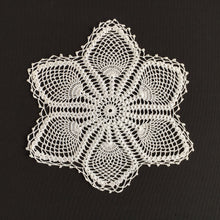 Load image into Gallery viewer, Handmade Vintage Crocheted Cotton Lace 7.5" Doily with Pineapple Pattern