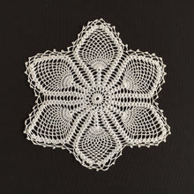 Load image into Gallery viewer, Handmade Vintage Crocheted Cotton Lace 7.5" Doily with Pineapple Pattern