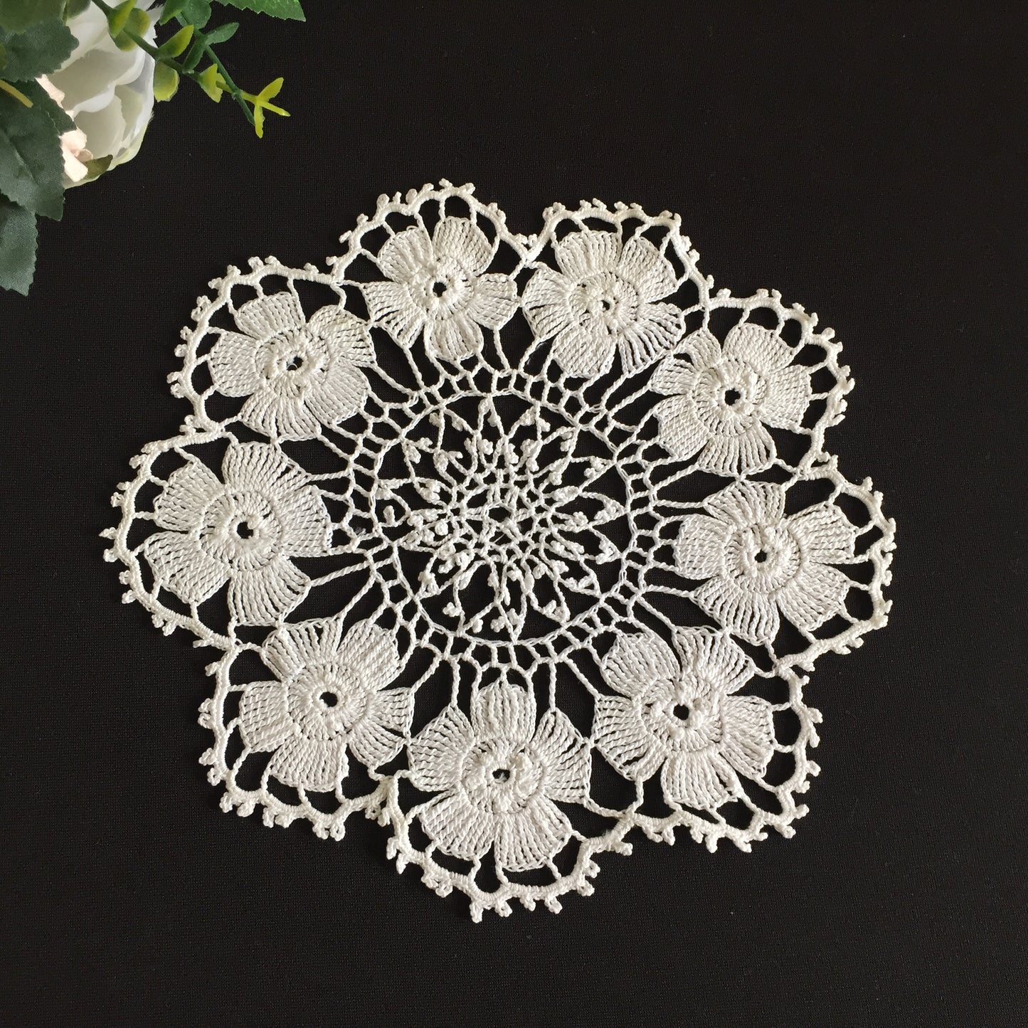 Curated Eclectic Selection of Handmade 1950s Vintage Cotton Lace Doilies