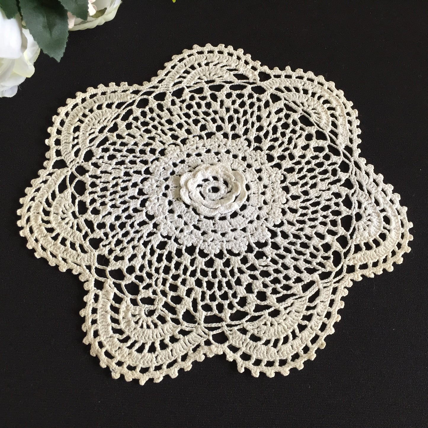 Curated Eclectic Selection of Handmade 1950s Vintage Cotton Lace Doilies