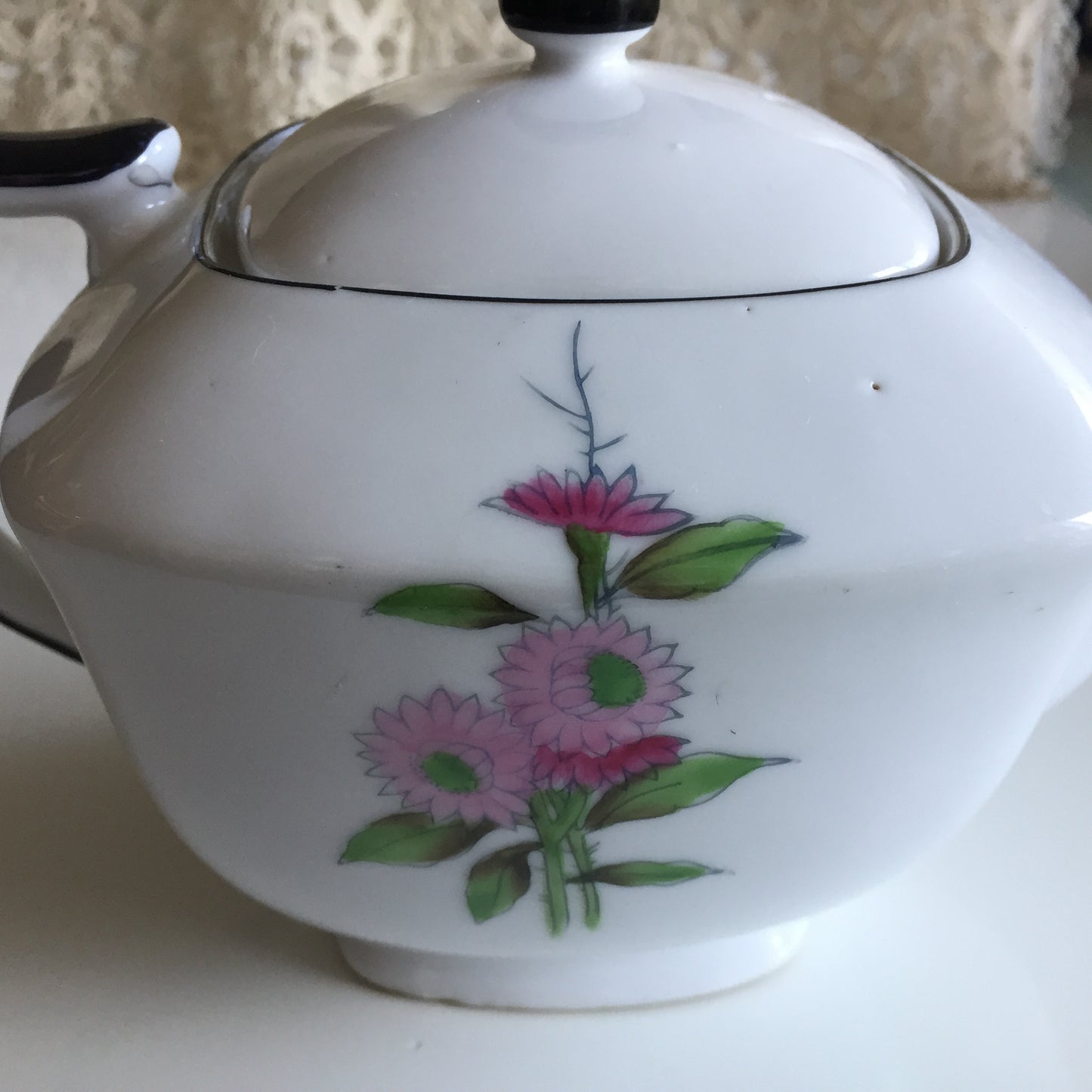ROKKO Japanese Vintage Teapot Art Deco Floral Pattern