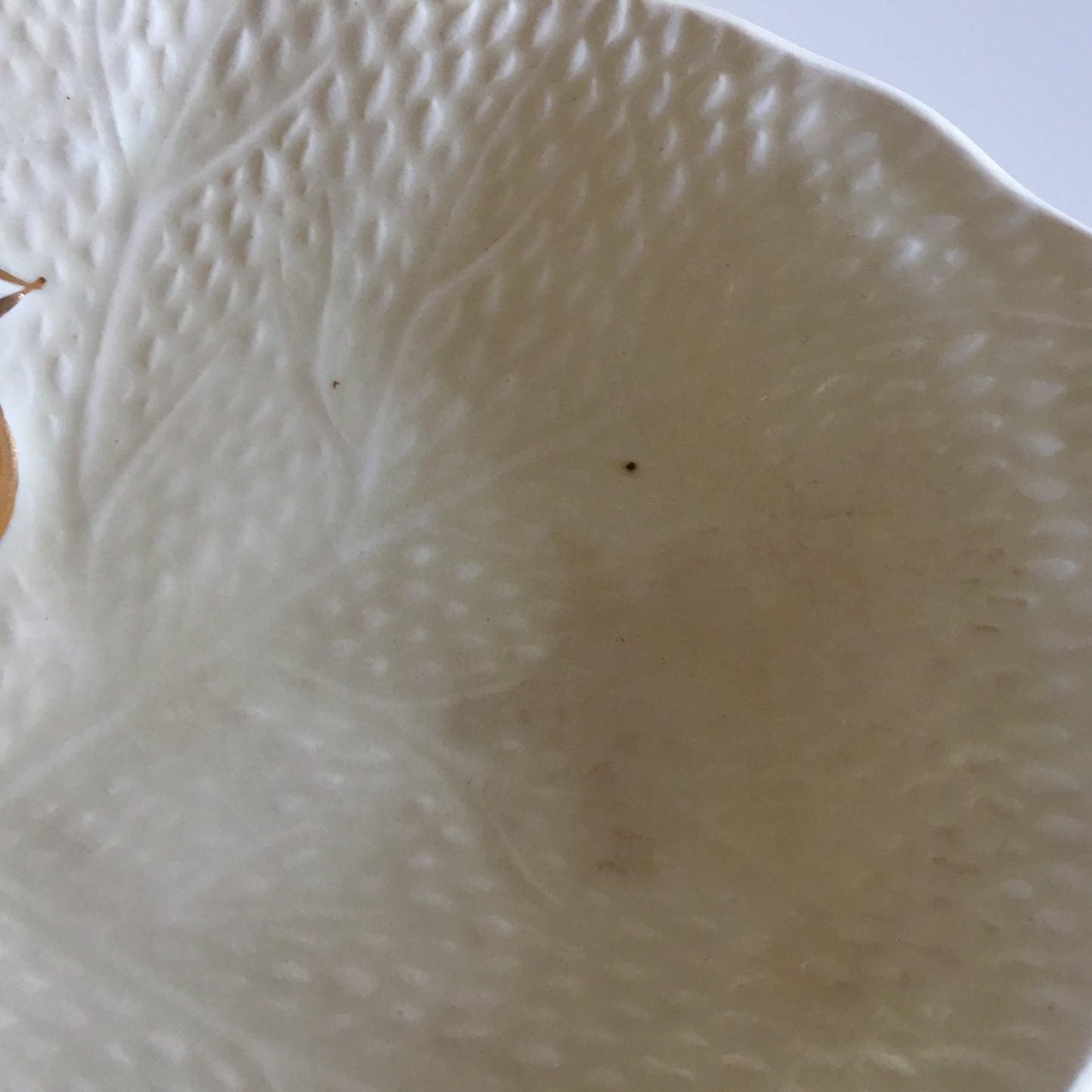 Crown Devon Embossed Leaf Shaped Ring Dish Art Deco Vintage