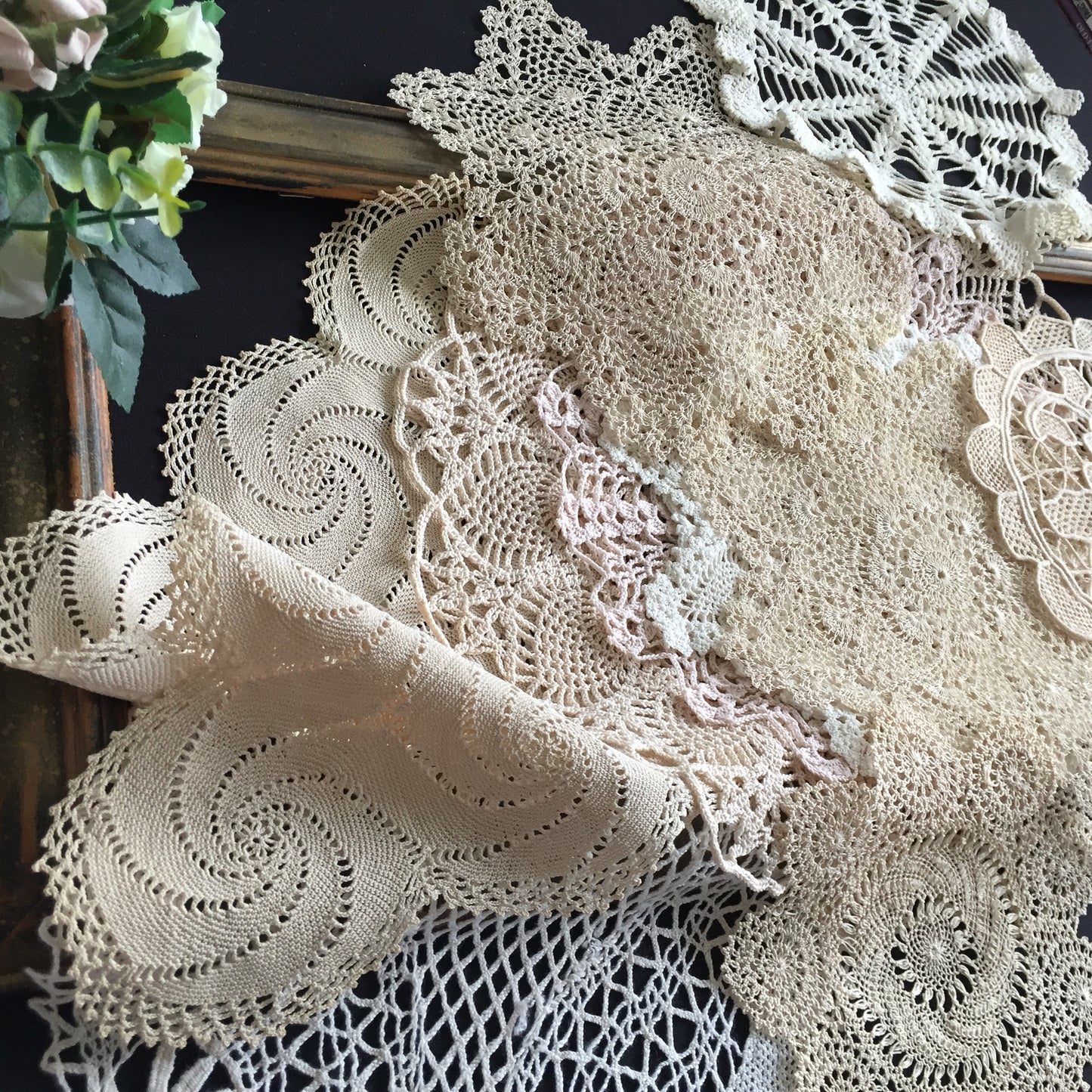 Curated Eclectic Selection of Cotton Lace  Doilies | Vintage Handmade