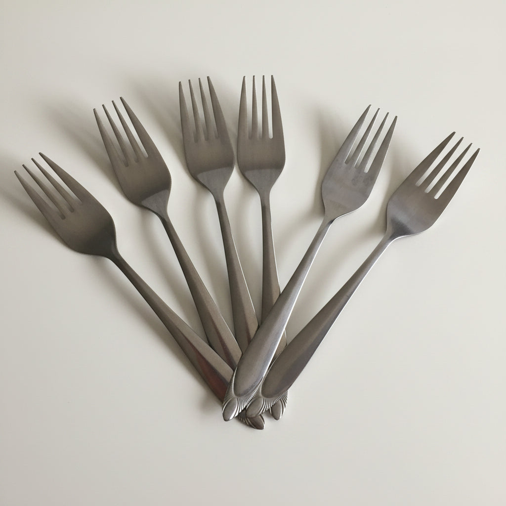 Stainless Steel Vintage Flatware Set of 6 Grosvenor Forks