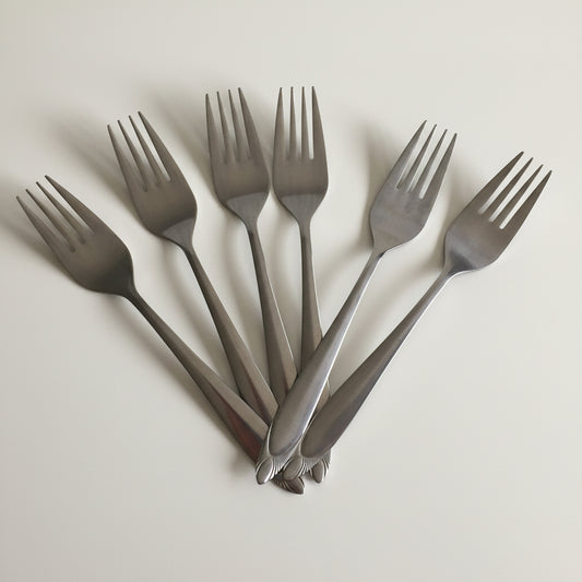 Stainless Steel Vintage Flatware Set of 6 Grosvenor Forks