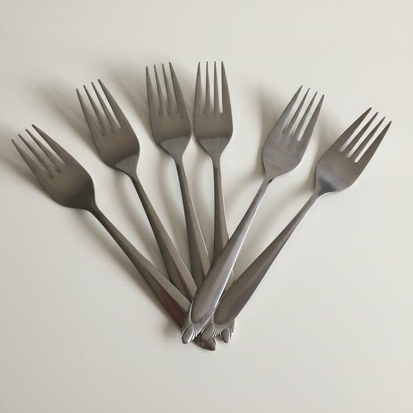Stainless Steel Vintage Flatware Set of 6 Grosvenor Forks